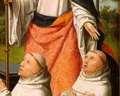 简贝勒冈布 - The Retable of Le Cellier (triptych), inner-right panel featuring St. Malachy O'Morgair & Cistercian Monks